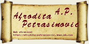 Afrodita Petrašinović vizit kartica